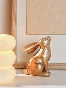 1pc Oversized Gold Rabbit Decor, Perfect Ornament For Spring & Summer, Ideal Gift For Year Of The Rabbit. Suitable For Garden, Home, Dining Table, Office, Dining Room, Fireplace Mantel And Party Supplies. A Creative Gift Idea. - A - View 12
