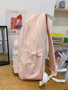 New Classic Back To School/Graduation Season Lace Elegant Fashion Minimalist Versatile Comfortable Travel Large Capacity Multi-Function Backpack - Pink - View 5