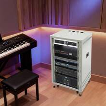 ZhdnBhnos DJ Mixer Stand Audio Rack With 4 Wheels,18U Stereo & Server Rack,Rolling Network Cabinet,Open Frame For Audio Video Music Recording Stage Stereo Equipment (18U) - Variant,6 - View 3