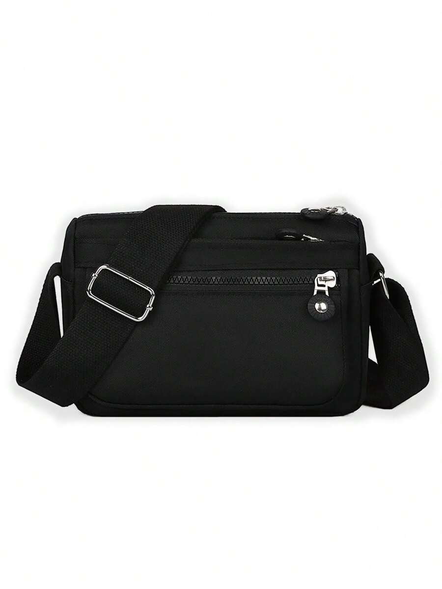 Women's Organized Multi-Layered Crossbody Bag Adjustable Strap Waterproof Shoulder Bag With Multiple Pockets For Daily Use - Black - View 1