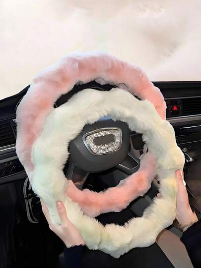 1 chiếc bọc vô lăng bằng vải nhung, mềm mại và bông xốp, phụ kiện nội thất xe hơi đa năng, tạo cảm giác cầm nắm thời trang, bọc vô lăng xe hơi phong cách unisex.