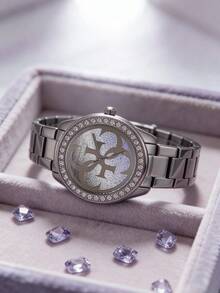 Đồng hồ nữ Guess, máy quartz, vỏ và dây đeo bằng thép không gỉ, chống nước, phù hợp cho các dịp và sự kiện hàng ngày W1201L1 - Bạc - Xem 8