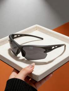 1 pièce Lunettes style Punk du futur Y2K, lunettes mode unisexe ajourées, convenant pour un usage quotidien, les sports de plein air, les accessoires d'été, les vacances à la plage, les voyages, le style de rue Y2K avec des montures surdimensionnées, convenant pour les festivals de musique, le style universitaire, la rentrée scolaire - 1 pièce - Voir 4