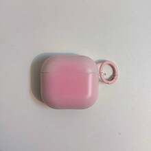 Girl Korean Style Minimalist Pink Tie Dye + Circular Earphone Case Compatible With Apple Pro3/Pro2/AirPods4/AirPods3/AirPods2, Fashionable Earphone Case For Women, Minimalist Earphone Case, Apple Earphone Case, Apple Earphone Cover, Earphone Case For Men - Baby Pink - View 7