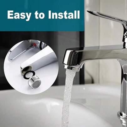 Splash-Proof Water-Saving Rotatable Faucet Aerator, Kitchen/Bathroom Sink Pressurized Shower Head, Easy DIY Installation, Suitable For Home, Apartment And Commercial Use, Can Be Used As Housewarming, Christmas, Father's Day, Birthday Gift, Practical And Water Flow Regulator