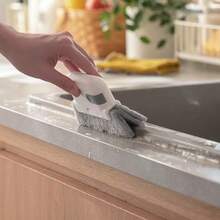 1pc PP Material 2-In-1 Detachable Window Slot Brush, Home Door & Window Groove Cleaning Brush, Glass Window Dead Corner Cleaning Tool, Groove Brush - Grey - View 6