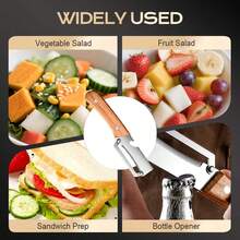 Multi-Functional Vegetable Peeler For Kitchen, Ultra-Sharp Stainless Steel Blade With Wooden Handle And Bottle Opener, For Vegetables Or Fruits That Need To Be Peeled - Màu gỗ - Xem 8
