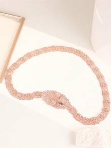 1 pièce Ceinture de robe de luxe style Dubai plaquée or, chaîne de taille de dame arabe, accessoire de robe de mariée, cadeau de vacances pour femmes, festival, élégant - Multicolore - Voir 3