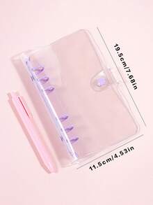 A6 Transparent Loose-Leaf Cover Sticker Notebook, Stickers, 3D Sticker Storage Box, 6-Ring PVC Notebook Set, DIY Journal - Multicolor - View 3