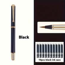 1支高档笔式毛笔，10个黑色墨水袋，1支精致金属笔式毛笔，是圣诞节和新年礼物的完美之选，书写流畅，出墨连贯。 - 鋼筆式毛筆 - 查看 4