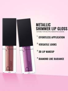 Pudaier Metallic Pearl Liquid Lip Gloss – Diamond-Shine Waterproof Liquid Lipstick For Bold & Everyday Looks, Essential Beauty Tool For Women And Perfect For Parties & Music Festivals - 05 - View 6