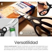 Raganet, Set de Cuchillos de Cocina Piezas con Base Metálica Plateada, Cuchillos de Acero Antioxidante con Ergonómico Antideslizante, Incluye Tijeras Multiusos y Bloque Organizador - 1 - Ver 8