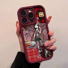 Caperucita Roja Caperucita Roja collage lobo del bosquefunda de teléfono Fundas compatibles con ,Apple,VIVO,OPPO,,, y Honor.Fabricadas en silicona TPU,ofrecen protección contra golpes y caídas. - Burdeos - Ver 1