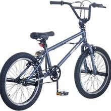 AYAYM 20 Inch BMX Bike Freestyle BMX Bicycle With Black Steel Frame, 360° Rotatable Handlebar, Front & Rear Pegs, Aluminium Rims, Dual Brakes, For Teens & Adults - Grey - View 10