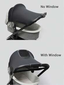 1pc Baby Stroller Sun Shade, Easy Installation, UV Protection Canopy With Optional Viewing Window - Multicolor - View 3