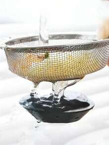 3.3 Inch Stainless Steel Sink Strainer With Handle And Stopper, Durable Mesh Filter Basket Stopper, Sink Protector, Food Waste Collector, Kitchen Essential, Home Maintenance, Silver Kitchen Accessory - Multicolor - View 4