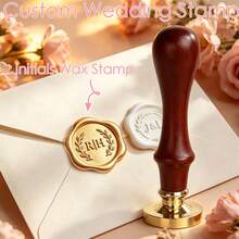 Custom Wax Seal Stamp For Gift & Wedding , Any Logo Can Be Engraved , Personalised Initial Wax Seal Kit , Wedding Wax Stamp Custom - Multicolor - View 2