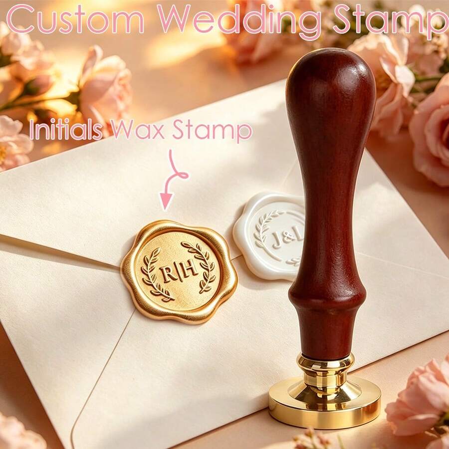 Custom Wax Seal Stamp For Gift & Wedding , Any Logo Can Be Engraved , Personalised Initial Wax Seal Kit , Wedding Wax Stamp Custom