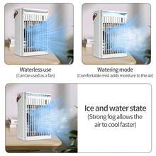 680毫升容量，2种喷雾模式，5档风速，2种喷雾模式，7个LED灯 便携式空调加湿风扇 - 多色 - 查看 4