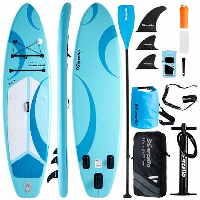 Paddle Board, 11'x 35" X 6" Ultra-Wide Inflatable Paddle Board For Adults, SUP Board With Backpack, Waterproof Storage Bag, Hand Pump, Waterprrof Phone Case Repair Kit For Yoga, Fishing, Surfing