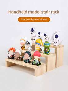 1pc Wooden U-Shaped Display Shelf, Multi-Size Option For Figurines, Perfume, Cosmetics, Versatile Display Rack With Stepped Storage - Beige - View 13