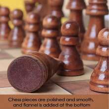 Large 3-In-1 Foldable Chess Board Game Set - Chess, Checkers, Backgammon, Develops Strategic Thinking, Wooden Chess Board Game Set, Wooden Board Game, Best New Year Gift, 11.8 Inches (29cm) - Multicolor - View 4
