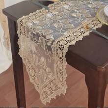 1 buah, Taplak Meja Poliester, Taplak Meja Bordir Kain Organza Putih, Dekorasi Meja Liburan, Dekorasi Rumah, Dekorasi Meja Makan, Dekorasi Ruangan, Dekorasi Pernikahan - Khaki - View 4