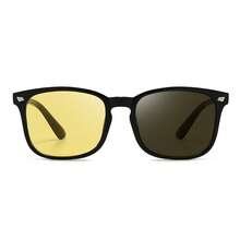 一副男女通用日夜驾驶眼镜，智能光致变色防眩光夜视眼镜 - 黑色 - 查看 4