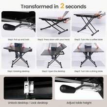 Extendable And Extendable Table, Functional Coffee Table For Kitchen, Dining Room, Living Room, Desk, Suitable For Dining Room With Small Space, Living Room, Kitchen, Study - Dark Walnut - View 4