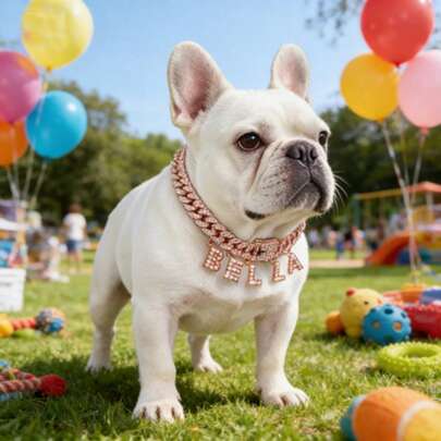 这款多功能宠物配饰，创意字母吊坠搭配粗锌合金链，镶嵌闪亮水钻，尺寸可调节，适合各种宠物，采用防刮材质，是宠物服装的理想装饰。