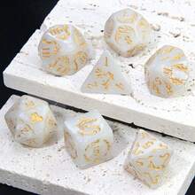 Nuevo set de 7 dados de juego de dragón y calabozo con múltiples facetas y de 2 tonos - Multicolor - Ver 4