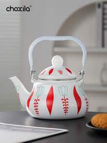choxila 1pc Multi-Color Tulip Shaped Enamel Teapot, Multifunctional Coffee/Tea/Water Pot For Home Use, Suitable For Induction Cooktop Or Gas Stove Direct Heating, Desktop Decor Teapot, Holiday Gift Teapot - Tulip Enamel Teapot - View 2