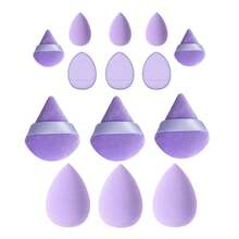 2026 Air Cushion Puff, Egg Yolk Powder Puff, Dual-Use For Wet And Dry, Compact Powder Beauty Sponge, Non-Latex Marshmallow Puff - Bộ 14 lon in hình màu đen/vàng trơn, nắp in. - Xem 1