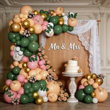 125pcs Wedding Theme Balloon Set, Sage Green And Pink - Includes White, Olive Green, Gold Latex Balloons With 3D Butterflies - Perfect For Birthday Party, Wedding And Celebration, Party Decor Kit | Butterfly Theme Decor | Durable Party Balloons, Birthday Balloons - View 8