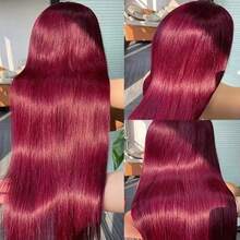 Tóc giả thẳng, kiểu dáng cơ bản NATAN dành cho nữ, ren phía trước 13x4, đã được tỉa sẵn, ren trong suốt với tóc baly, màu vàng mật ong sáng, mật độ 150% tóc thật, dành cho phụ nữ Mỹ gốc Phi. - SBUG - Xem 10