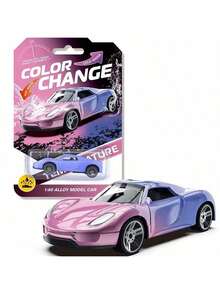 1pc High-Quality Alloy Car Model, Temperature Sensitive Color Changing Inertial Racing Car, Turns Color In 35°C Water, High-Quality Wear-Resistant, Suitable For Teenagers/Adults, Home Decor, Desktop Ornament, Perfect Birthday/Valentine's/Holiday Gift, Toy Vehicle With Multiple Color Changing Designs - Multicolor - View 15