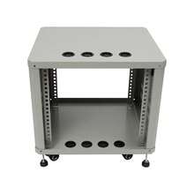 ZhdnBhnos 9U Server Rack Cabinet On Wheels, 36.66lbs Rolling Studio Rack Case With 4 Casters (2 Locking), Steel Frame Server Cabinet For AV Equipment, Network Gear, Free Standing, Black/Grey (Grey) - Variant,3 - View 5