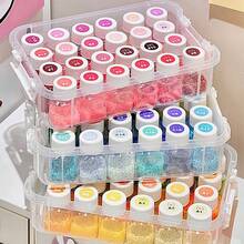 1/2/3/4pcs Stackable Transparent Plastic Storage Boxes, Each Layer With Independent Lid, Waterproof Large Capacity Storage Containers, Suitable For Home, Office, Portable Multi-Purpose Containers To Store Toys, Crafts, Desktop Accessories, Household Organizer - Multicolor - View 10