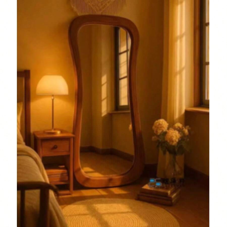 Full Length Mirror, Home Use Floor Mirror, Living Room Fitting Room Mirror, Bedroom Luxury Dressing Mirror, French Style Mirror - 1PC - View 1