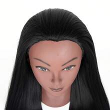 26" Long Straight Synthetic Hair Mannequin Head With Clamp & Tools - View 5