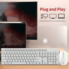 Combo de teclado y mouse inalámbrico ultrafino Lenovo, conexión estable de 2.4G, baja latencia, larga duración de la batería, sensación premium, compatible con varios dispositivos - Ver 4
