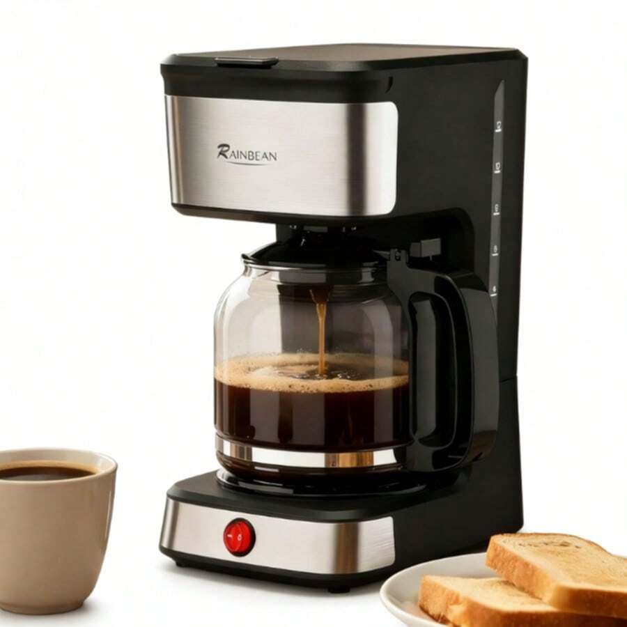DUCHIFAD 15-Cup Drip Coffee Maker,Home/Office Coffee Brewing Machine With Removable Filter,Glass Carafe And Heated Base,Black & Stainless Steel - Xem 1