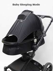 1pc Baby Stroller Sun Shade, Easy Installation, UV Protection Canopy With Optional Viewing Window - Multicolor - View 5