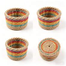 Colorful Linen Rope DIY Handmade Woven Wall Hanging Tassel Decor! Multicolor Yarn In Red, Orange, Yellow, Green, White Tones Tassels, Easy Handmade Packaging! Colorful DIY Linen Rope Is Durable And Wear-Resistant, Suitable For Home Decor And Creative Handicrafts - White 1pc - View 6