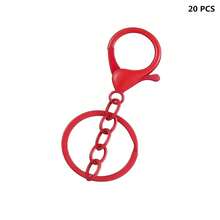 5/10/20/30/50 piezas Mosquetón de metal con cadena, llavero giratorio de resorte adecuado para manualidades DIY, fabricación de llaveros, regalo para hombres y mujeres - llavero - Ver 32