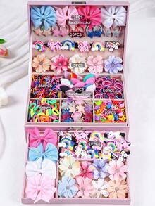 497 chiếc dây buộc tóc nhiều màu sắc hình nơ và ngôi sao cho bé gái, dây chun buộc tóc, kẹp tóc dễ thương, kẹp tóc mái, đa năng sử dụng hàng ngày. - Nhiều màu - Xem 10