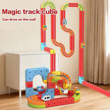 Juego de bloques de construcción de tren eléctrico, modelo de tren de alta velocidad DIY, juguete de bloques de construcción, vagón de tren de alta velocidad, suspensión eléctrica, coche de pista para niños, juguete de regalo para el cumpleaños y el Día del Niño, set de 8 piezas, set de 26 piezas, 32 piezas, 68 piezas Juego de bloques de construcción de pista 3D, juego de juguetes de coche STEM que incluye tren y señales de tráfico, adecuado para niños y niñas - color - Ver 2