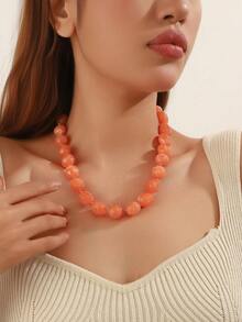 1pc Women Bohemian Geometric Resin Cloud Beaded Knotted Necklace, Fashionable European And American Style, Suitable For Festivals And Daily Wear - Handmade Cloud Beaded Necklace - View 26