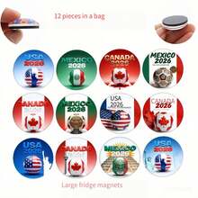 2026 World Cup Souvenir Creative Magnetic Glass Soft Magnet Football Fridge Magnet, Hanging Decor - Multicolor - View 10