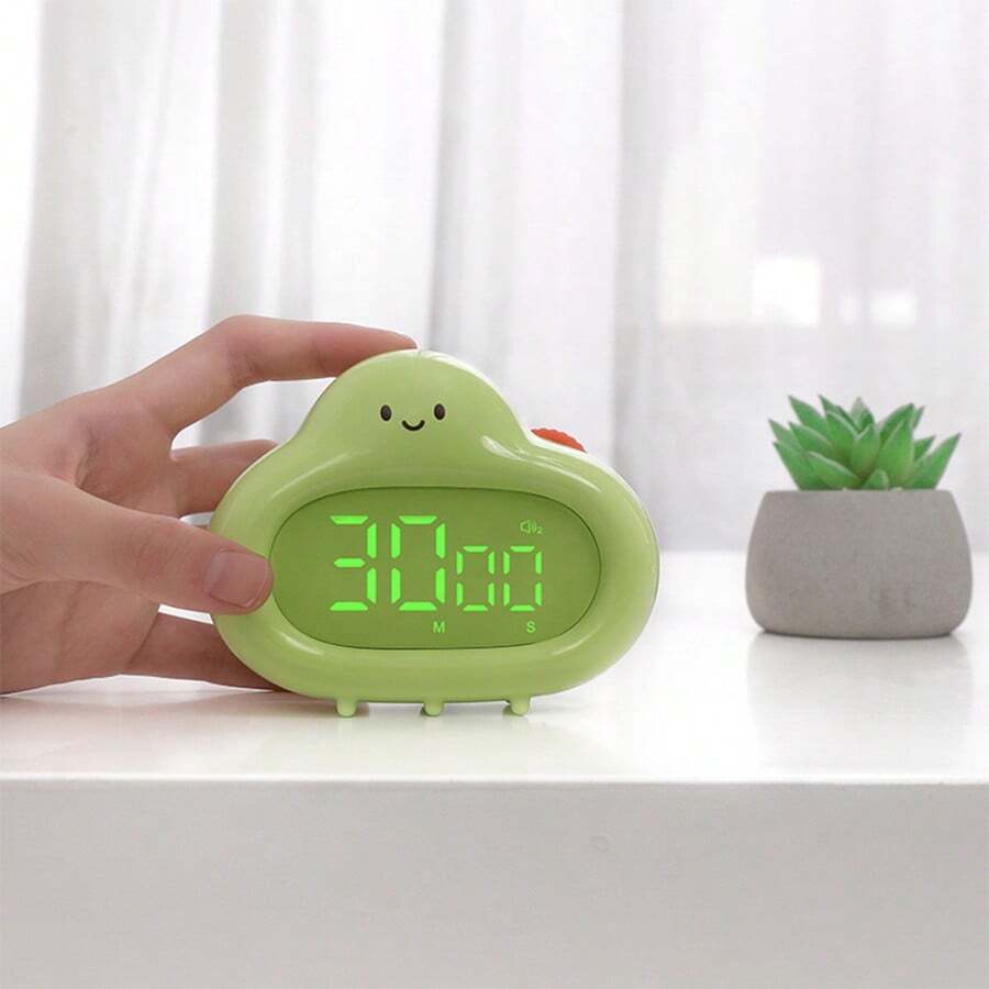 Visible Timer, Cute Pear-Shaped Digital Timer Clock With Forward And Backward Timing Function, 3 Alarms, Suitable For Home, Bedroom, Kitchen, Cooking, Yoga, Sports And Other Occasions - 1PC - View 1